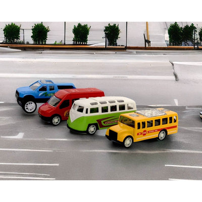 Pack of 4 Die Cast Metal Cars Set for Kids with Pull Back Action, Multicolour