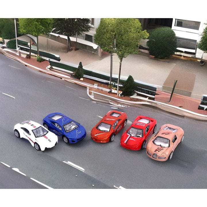 Pack of 5 Die Cast Metal Cars Set for Kids, Fixed Doors, Multicolour