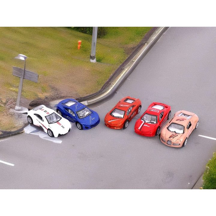 Pack of 5 Die Cast Metal Cars Set for Kids, Fixed Doors, Multicolour