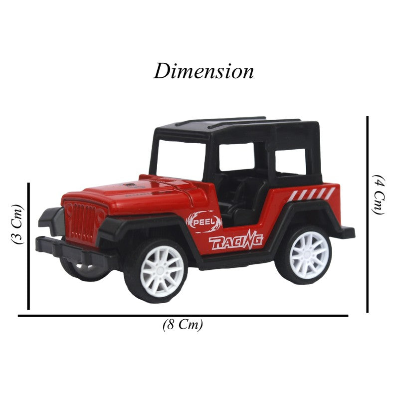 Pack of 4 Die cast Metal Jeep Cars | Pull Back Action | Multicolour