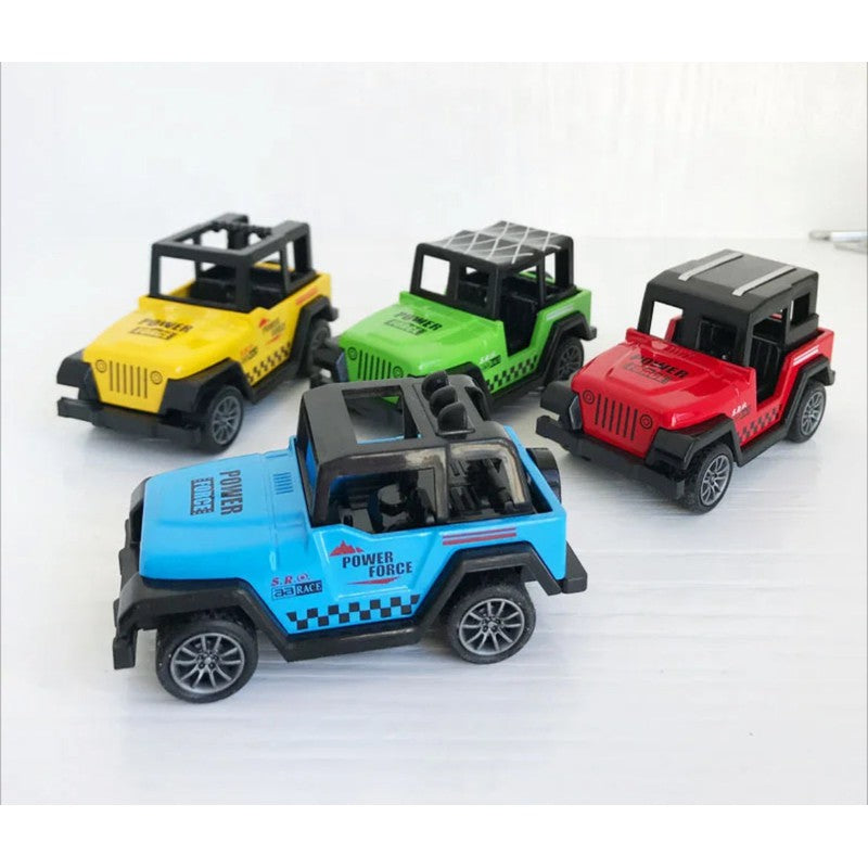 Pack of 4 Die cast Metal Jeep Cars | Pull Back Action | Multicolour