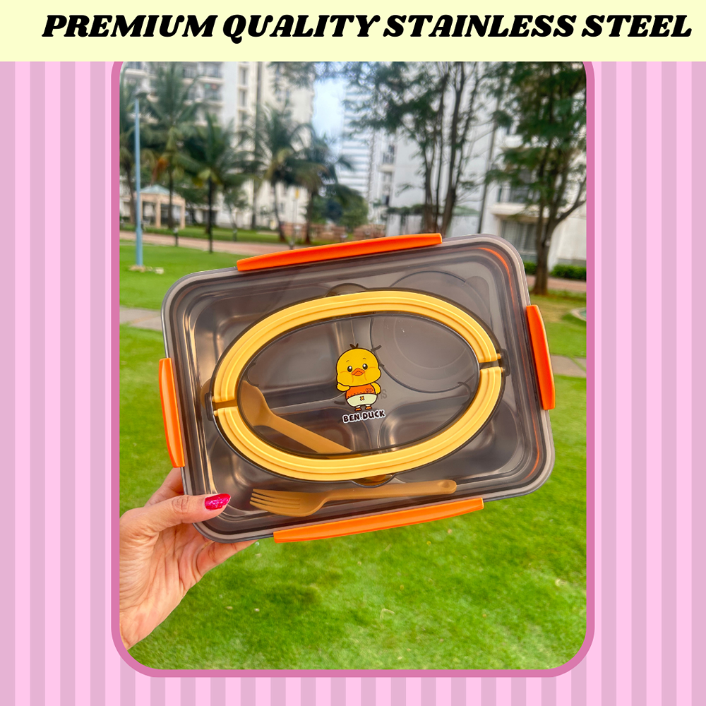 Yellow Duck 4 Partition Lunch Box