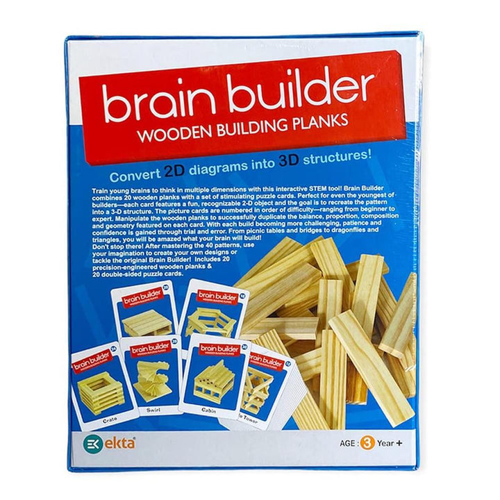 Ekta Wooden Brain Builder Building Planks | Set 1 (5-8 Years)