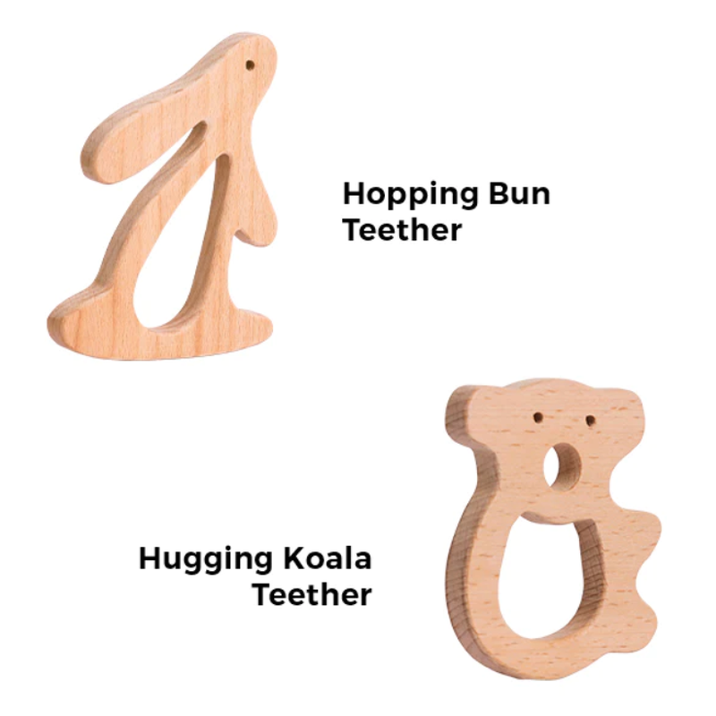 Hopping Bun & Hugging Koala Teether Set (6-12 Months)