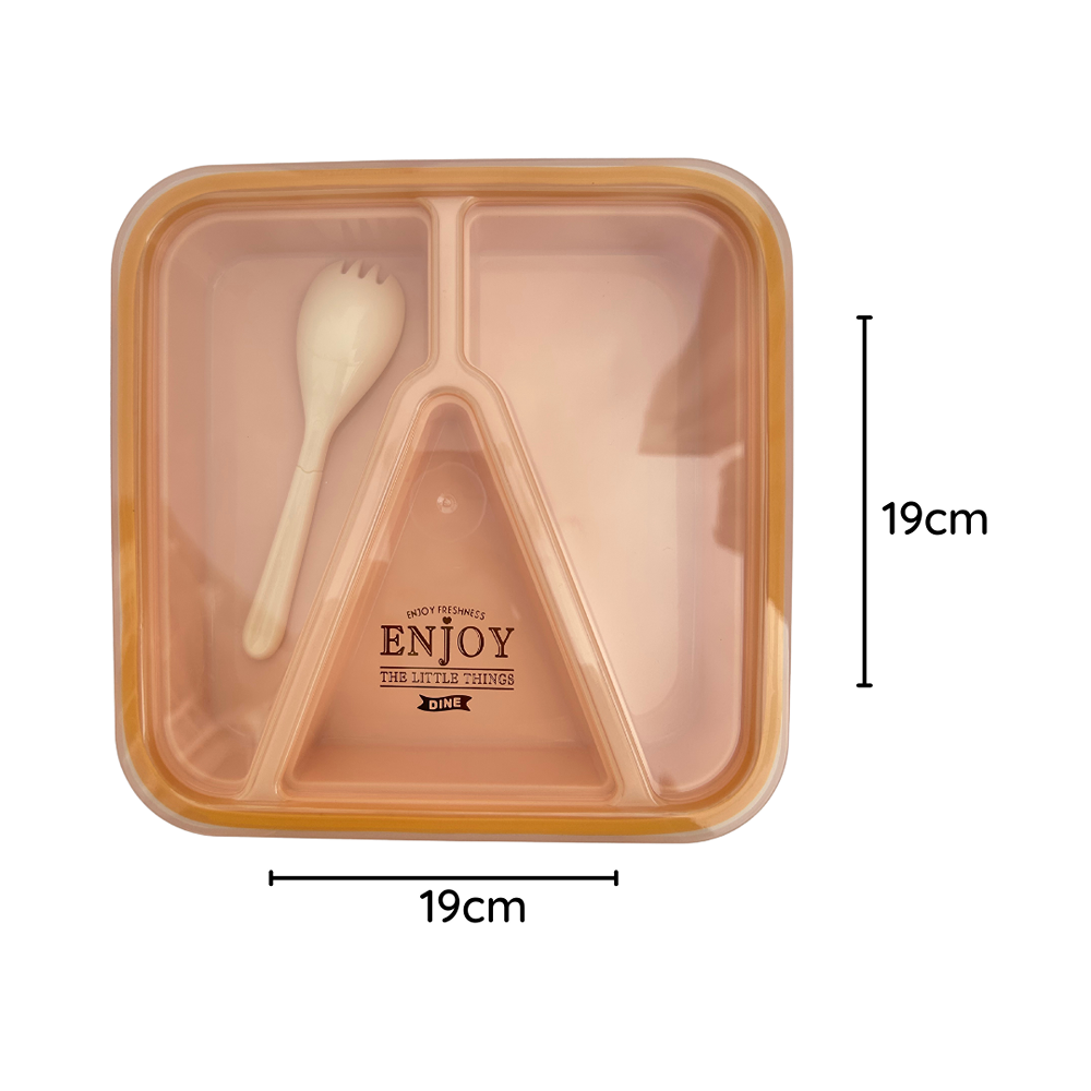 Square 3 Partition Lunch Box