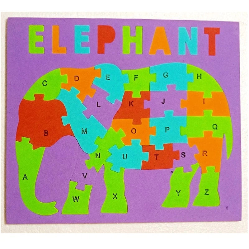 Eva Foam Elephant Jigsaw Multi-Color Puzzle (Thickness- 4mm)