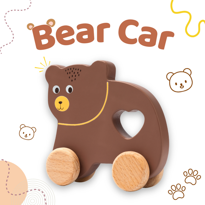 Push and Pull Wooden Bear Toy (1-3 Years)