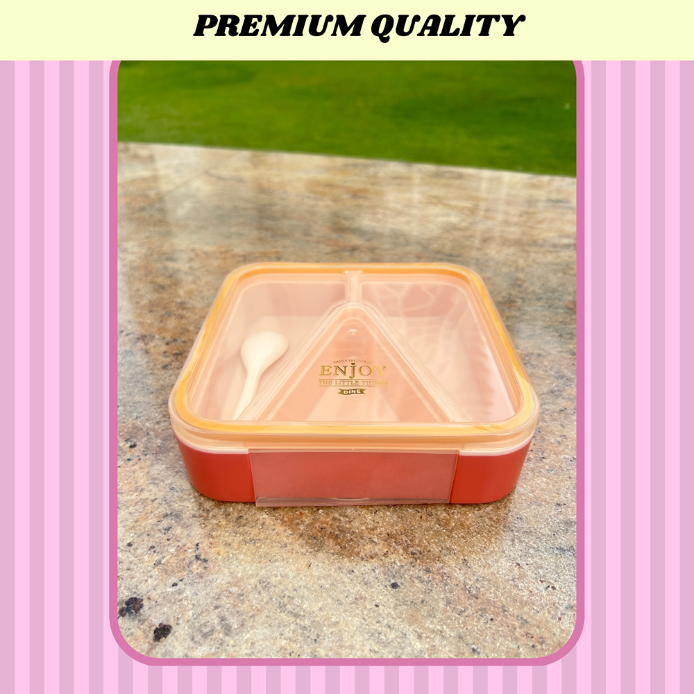 Square 3 Partition Lunch Box