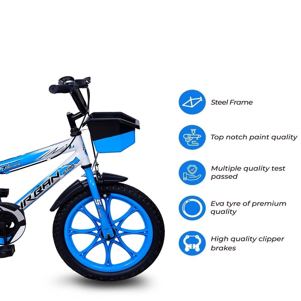 BMX Bicycle with Training Wheel (Blue/White) | 16 Inch (COD not Available)