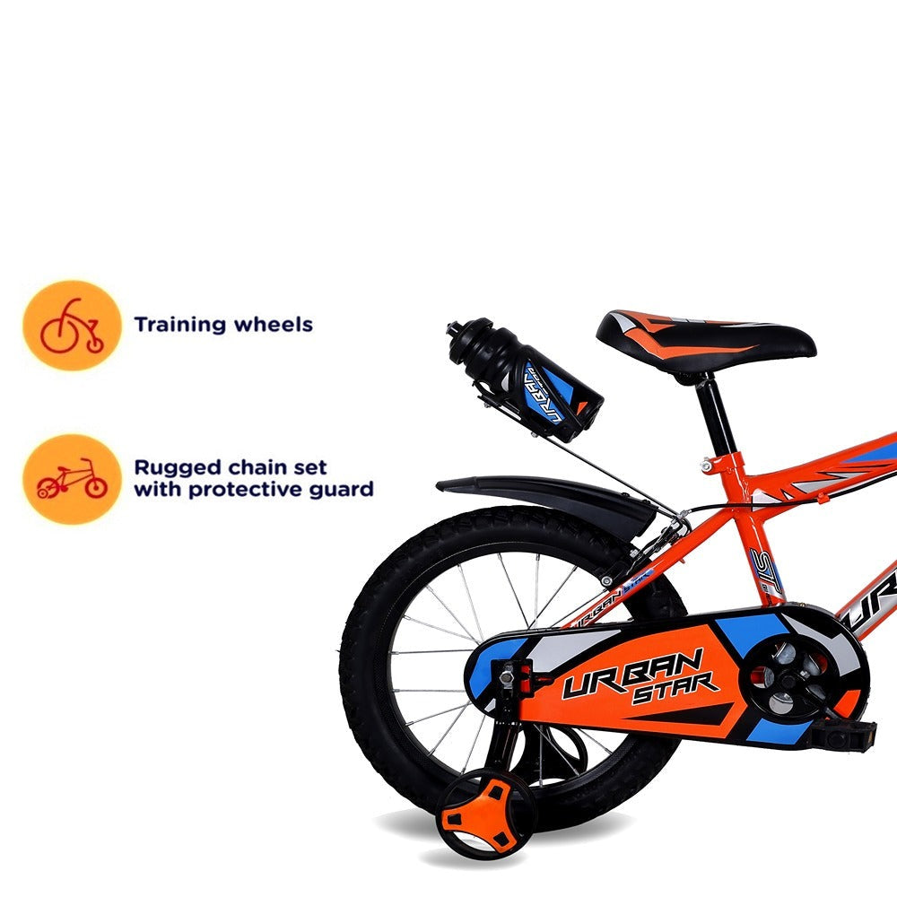 BMX Cycle with Training Wheel Single Speed with Complete Accessories (Orange) | 16 Inch COD not Available