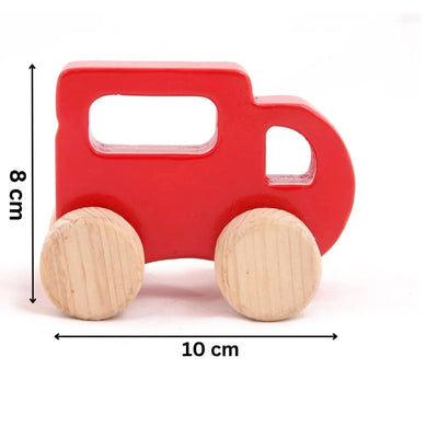 Wooden Emergency Toy Vehicle Set (Milk Van) - Small Size