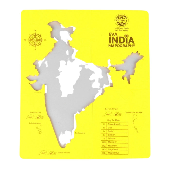Ratna's EVA India Mapography with Flags I 27 Pieces Puzzle
