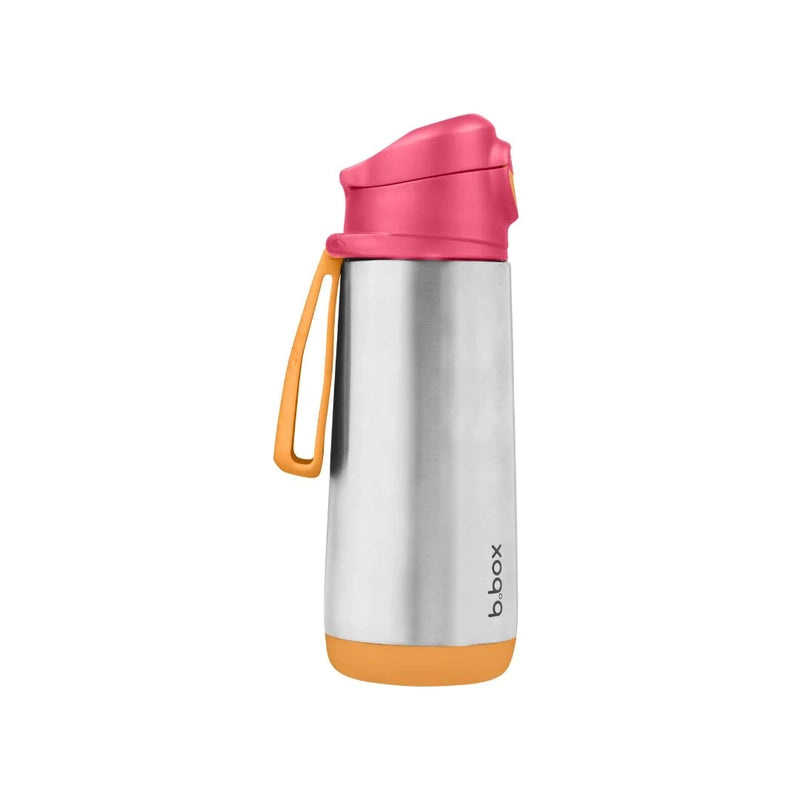 Insulated Sport Spout Drink Water Bottle 500ml Strawberry Shake Pink Orange