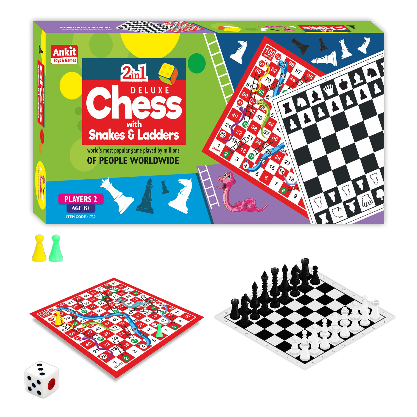 2 in 1 Chess Deluxe - 18 (Board Game)