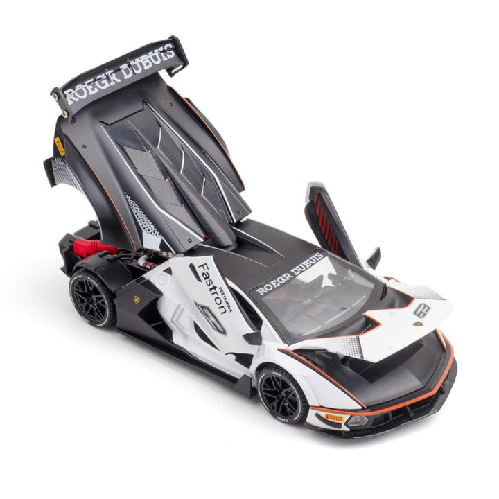 Resembling Lambo Rambo SCV12 Diecast Car with Light & Sound | 1:24 Scale Model (14 Years Till Grown Ups)