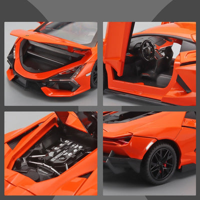 Resembling Lamborghini Revuelto Diecast Car with Light & Sound | 1:24 Scale Model (14 Years Till Grown Ups)