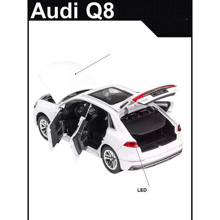 Resembling Audi Q8 Diecast Car with Light & Sound | 1:32 Scale Model (14 Years Till Grown Ups)