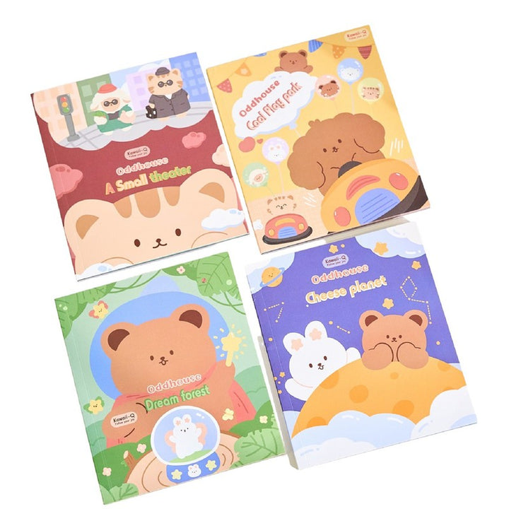 Set of 4 - Small Soft Theme Scene Stickers (4-8 Years)