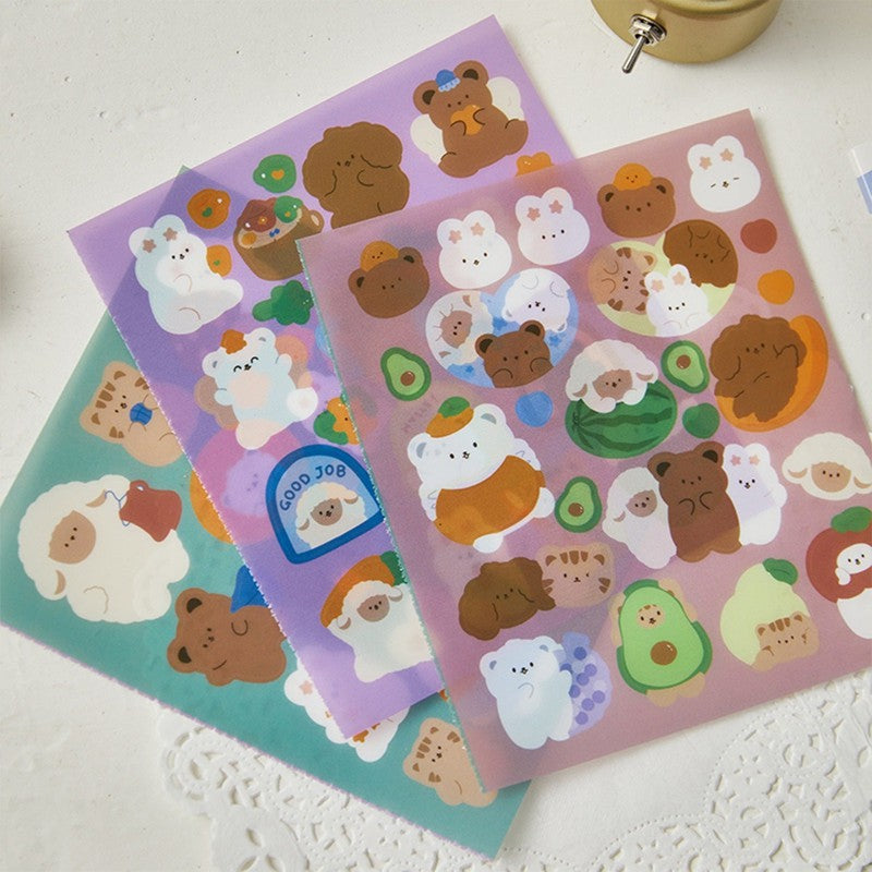 Set of 4 - Small Soft Theme Scene Stickers (4-8 Years)