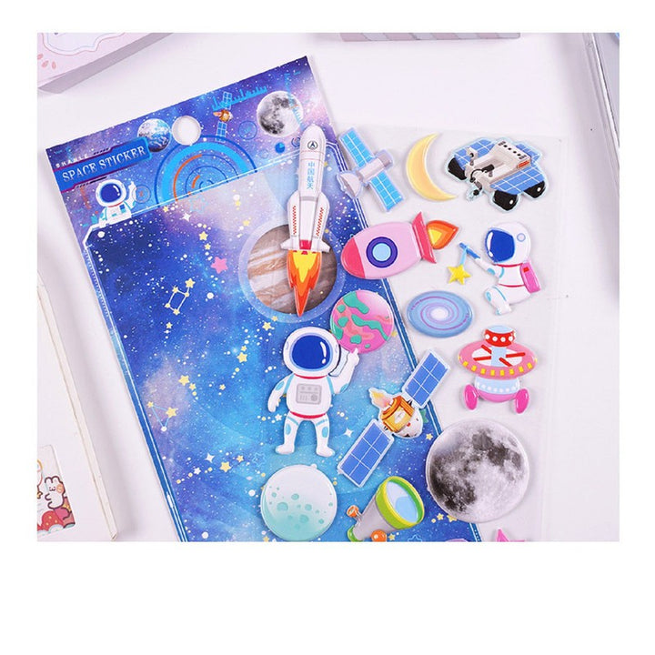 Set of 4 - Foam Stickers Featuring Beautiful Space Station, Universe & Moon (4-8 Years)