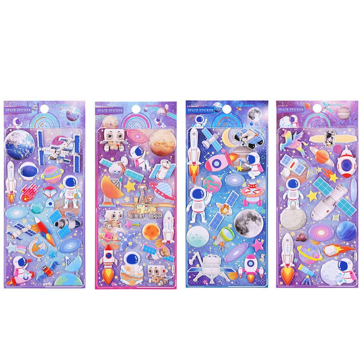 Set of 4 - Foam Stickers Featuring Beautiful Space Station, Universe & Moon (4-8 Years)