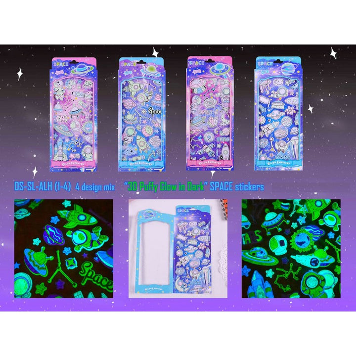 Set of 4 - Astronaut Stereo Cosmic Color Luminous Foam Stickers (4-8 Years)