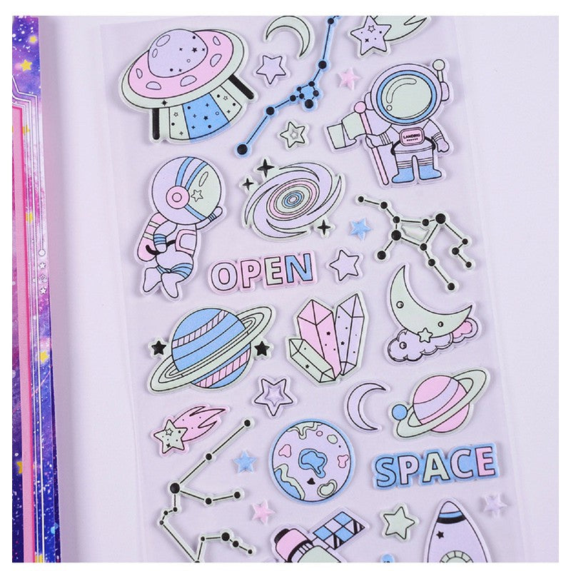 Set of 4 - Astronaut Stereo Cosmic Color Luminous Foam Stickers (4-8 Years)