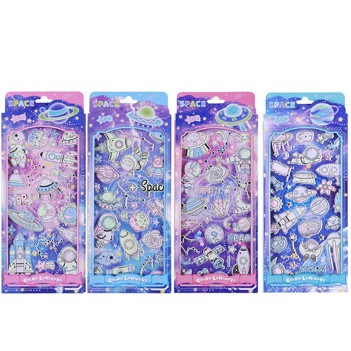 Set of 4 - Astronaut Stereo Cosmic Color Luminous Foam Stickers (4-8 Years)