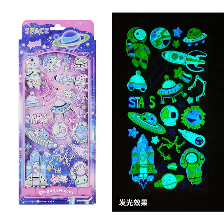 Set of 4 - Astronaut Stereo Cosmic Color Luminous Foam Stickers (4-8 Years)