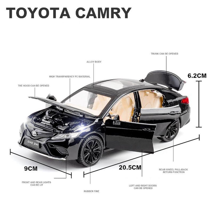 Resembling TYT CMRY Diecast Car - Pull Back, Openable Doors,  Sound & Light | 1:24 Scale (3 Years till Grown Ups)