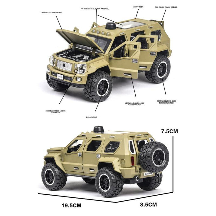 Resembling GRG PTN Pull Back Diecast Car with Openable Doors, Sound & Light | 1:24 Scale Model (14 Years Till Grown Ups)