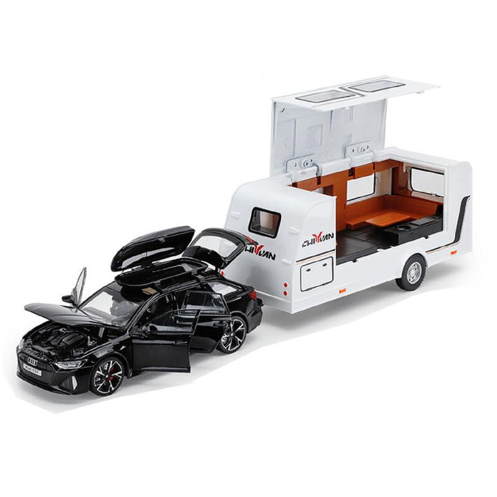 Resembling ADI TRLR Set Pull Back Diecast Car with Openable Doors, Sound & Light | 1:24 Scale Model (14 Years Till Grown Ups)