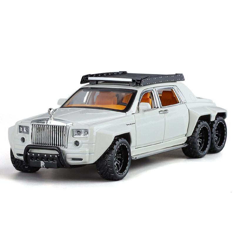 Resembling RR PNTM Six Wheel Pull Back Diecast Car with Openable Doors, Sound & Light | 1:32 Scale Model (14 Years Till Grown Ups)