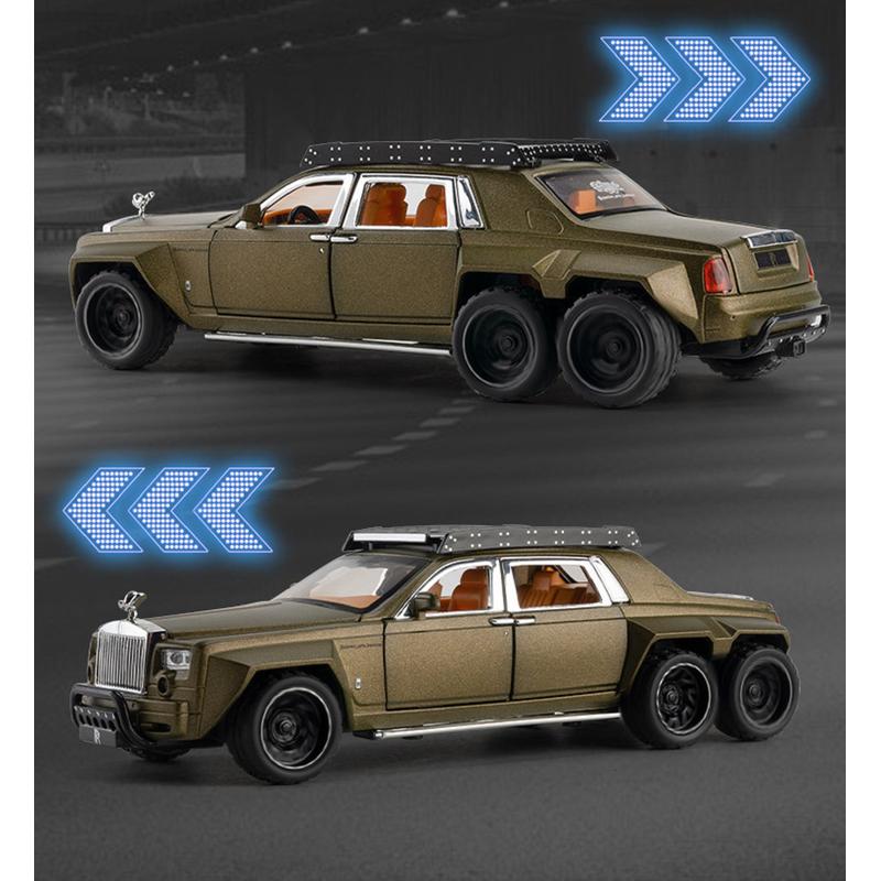 Resembling RR PNTM Six Wheel Pull Back Diecast Car with Openable Doors, Sound & Light | 1:32 Scale Model (14 Years Till Grown Ups)