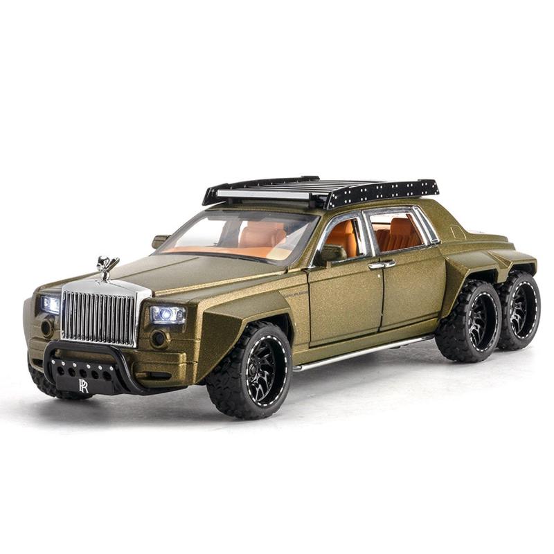 Resembling RR PNTM Six Wheel Pull Back Diecast Car with Openable Doors, Sound & Light | 1:32 Scale Model (14 Years Till Grown Ups)