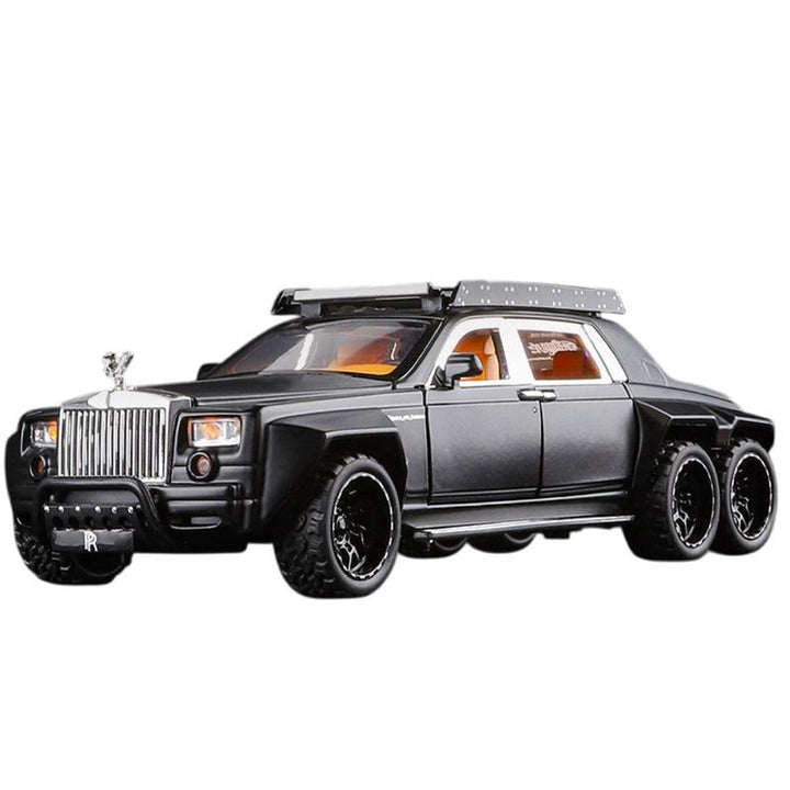 Resembling RR PNTM Six Wheel Pull Back Diecast Car with Openable Doors, Sound & Light | 1:32 Scale Model (14 Years Till Grown Ups)