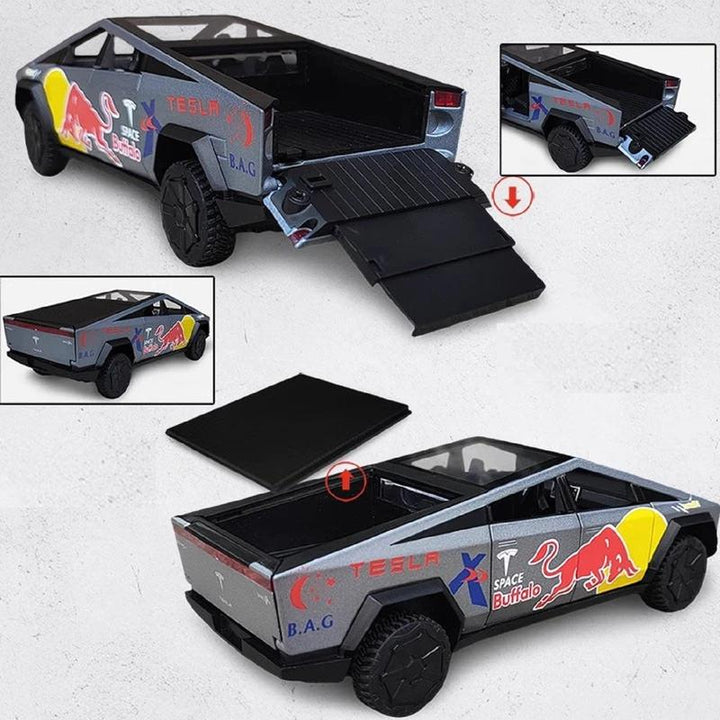 Resembling TSLA CBRTCK Pull Back Diecast Car with Openable Doors, Light & Music | 1:32 Scale Model (14 Years till Grown Ups)