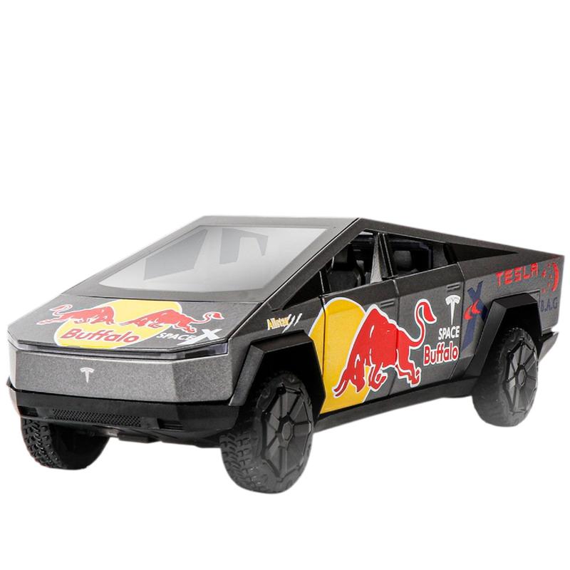 Resembling TSLA CBRTCK Pull Back Diecast Car with Openable Doors, Light & Music | 1:32 Scale Model (14 Years till Grown Ups)