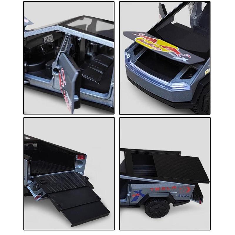 Resembling TSLA CBRTCK Pull Back Diecast Car with Openable Doors, Light & Music | 1:32 Scale Model (14 Years till Grown Ups)