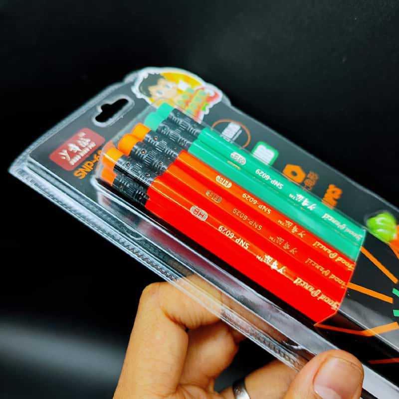 Extra Dark HB Pencils With Carrot Eraser & Sharpener (3-9 Years)