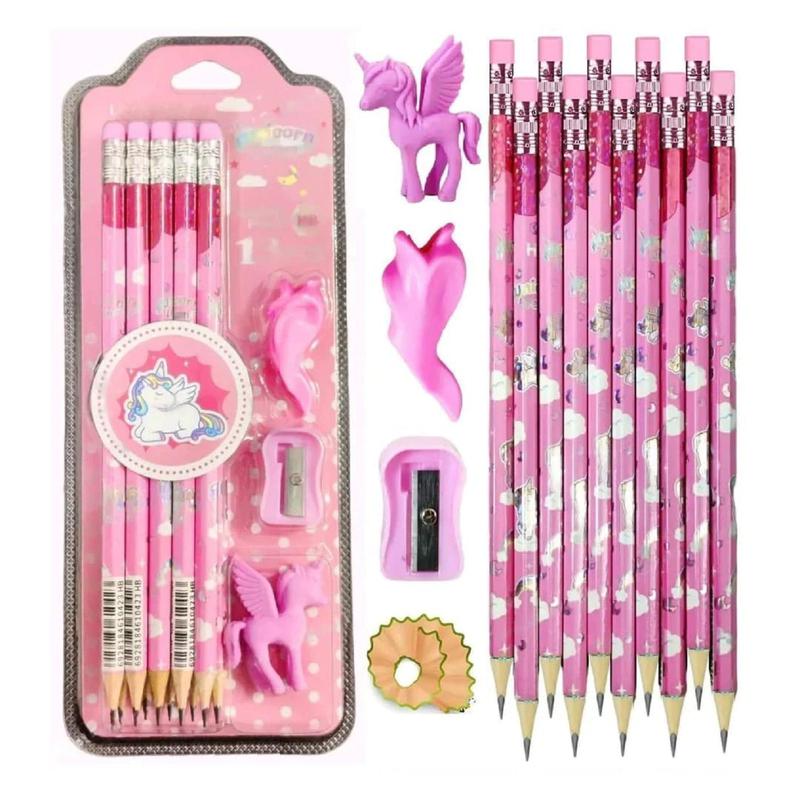 Pack of 2 -  Extra Dark HB Pencils Set With Eraser Top, Sharpener & Cap (3-9 Years)