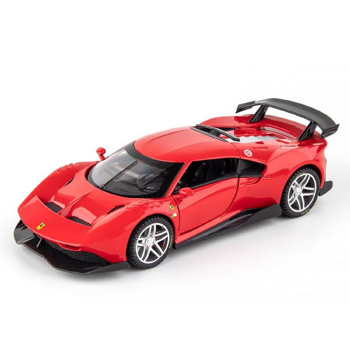 Resembling Sports Car P80C Pull Back Die-cast Car With Openable Doors, Sound & Light | 1:32 Scale Model (14 Years Till Grown Ups)