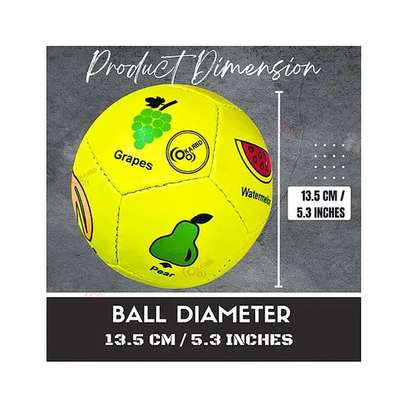 Football with Air Pump & Pin - Size 1 Mini, 12 Panel, PVC, Lemon Fruits Learning