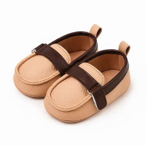 Baby Doe Beige and Brown Peterpan Loafer