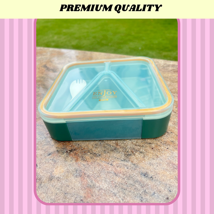 Square 3 Partition Lunch Box