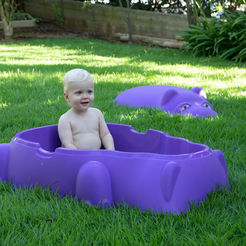 Hippo Pool/Sandpit with Cover - Assorted Colours