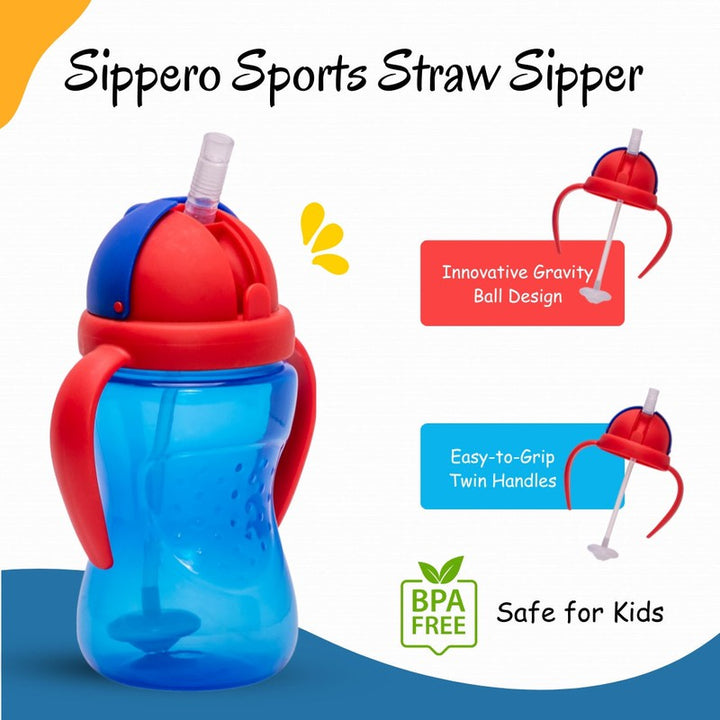 Straw Sipper with Gravity Ball | Dust Free Cap - 300 ml (2-3 Years)