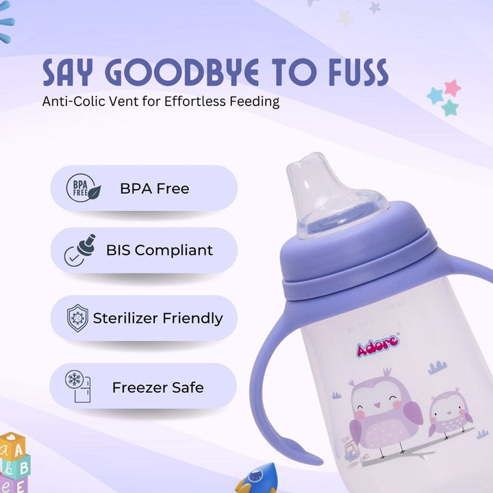 Wide Neck Soft Spout Sipper with Handles - 250ml (1-2 Years)