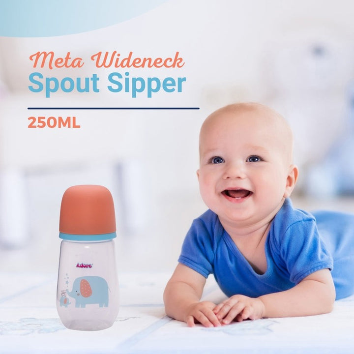 Wide Neck Soft Spout Sipper | Dust Free Cap - 250ml (1-2 Years)