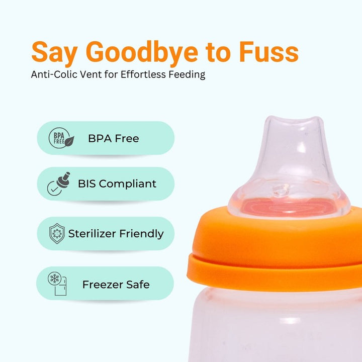 Wide Neck Soft Spout Sipper | Dust Free Cap - 250ml (1-2 Years)